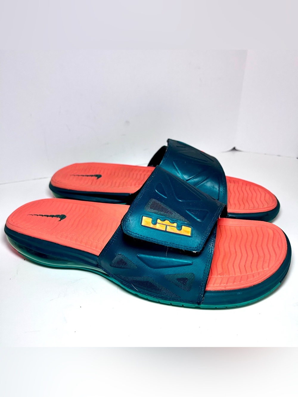 Nike Air Max Labron 2 Elite Slides Men’s 13 Dark Atomic Teal/Total Orange